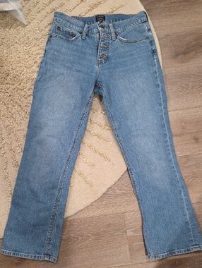 J. Crew Mid-rise Flare Crop Button-Fly Jeans